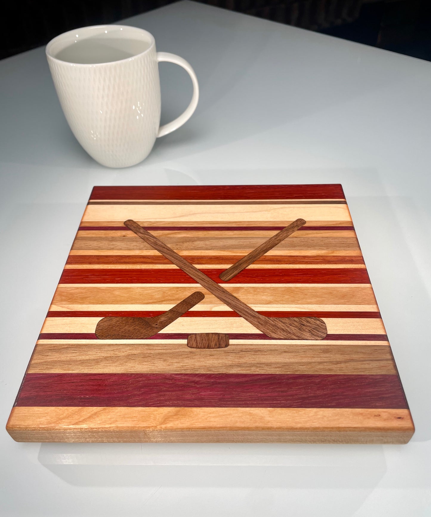 Trivet with Hockey Sticks Inlay